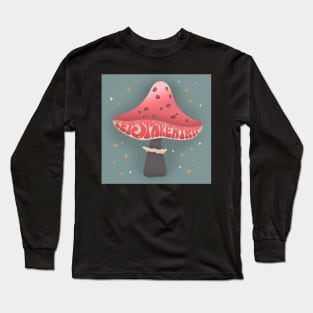 Trippy Mushroom - Pink Ice-cream Long Sleeve T-Shirt